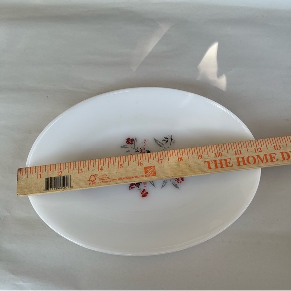 Vintage FIRE KING Primrose Pattern Glass Oval Serving Plate Platter Milk Glass - Picture 5 of 7